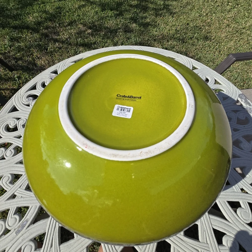 Crate & Barrel Green Blue Wide Vase 13